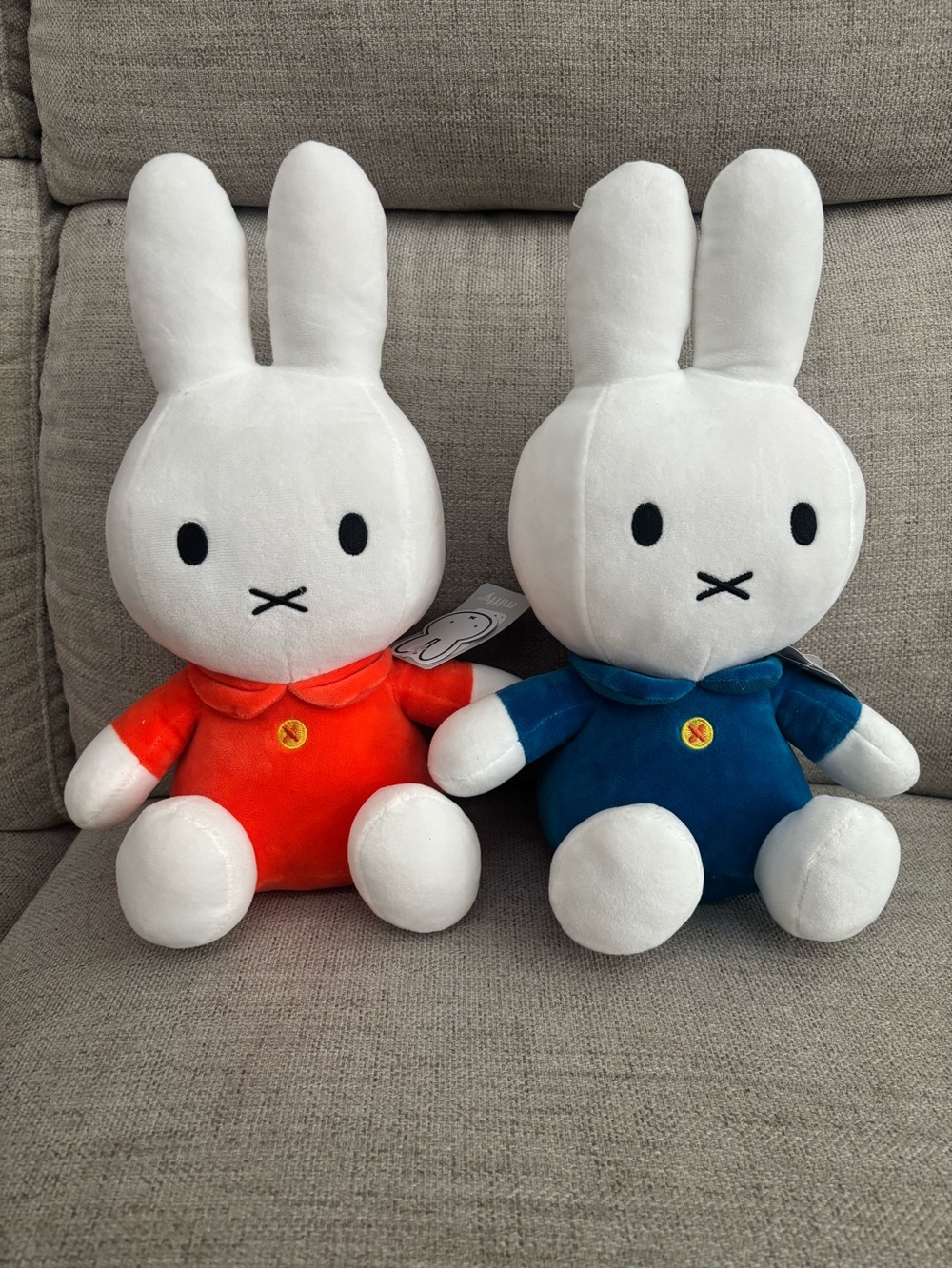 miffy Plush Bunny Duo Bundle in orange and Blue